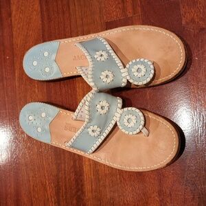 Blue and white Jack Rogers sandals